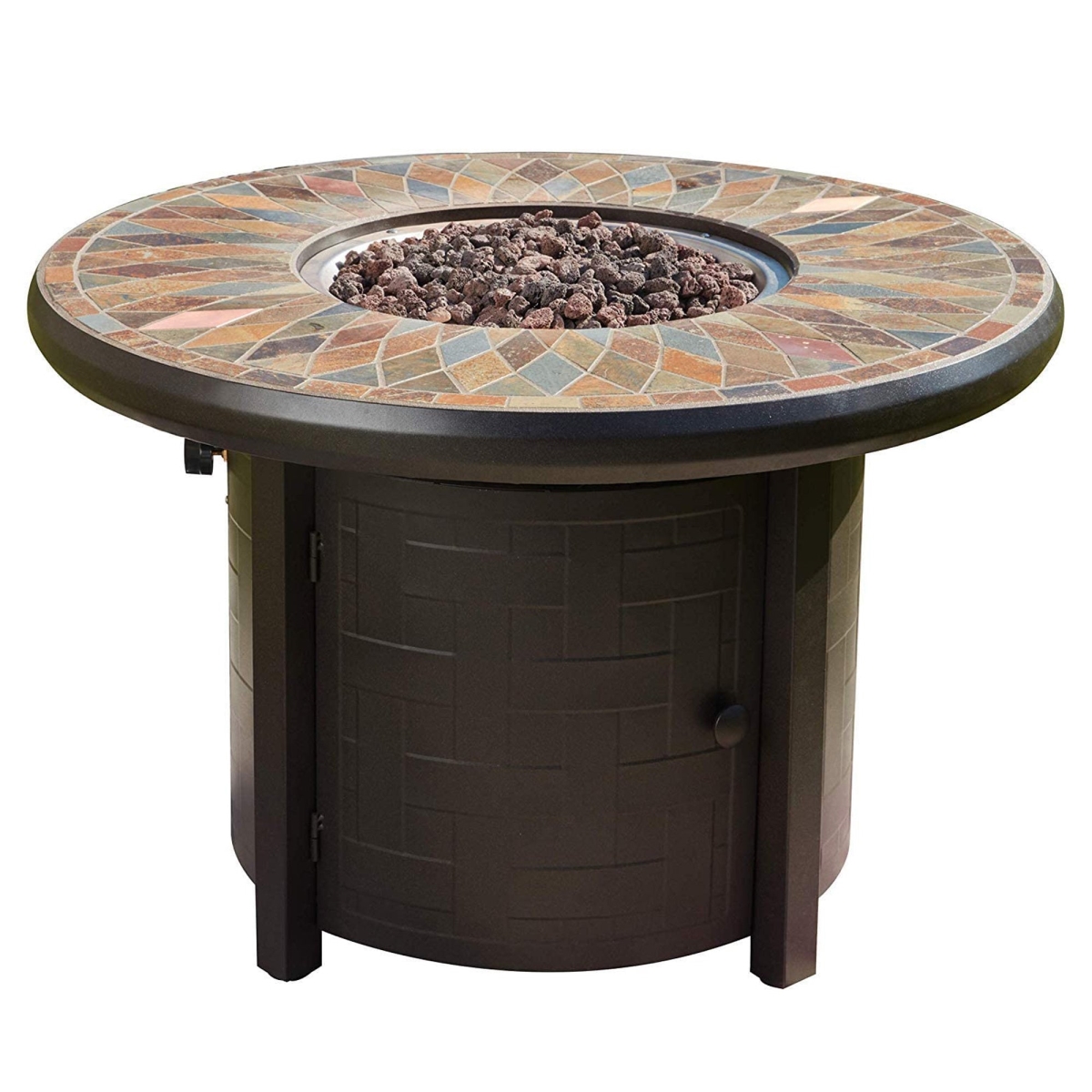 Picture of Pebble Lane G-FTB-1513-BROWN Sudbury 42 in. Dia Gas Fire Pit Table - Brown