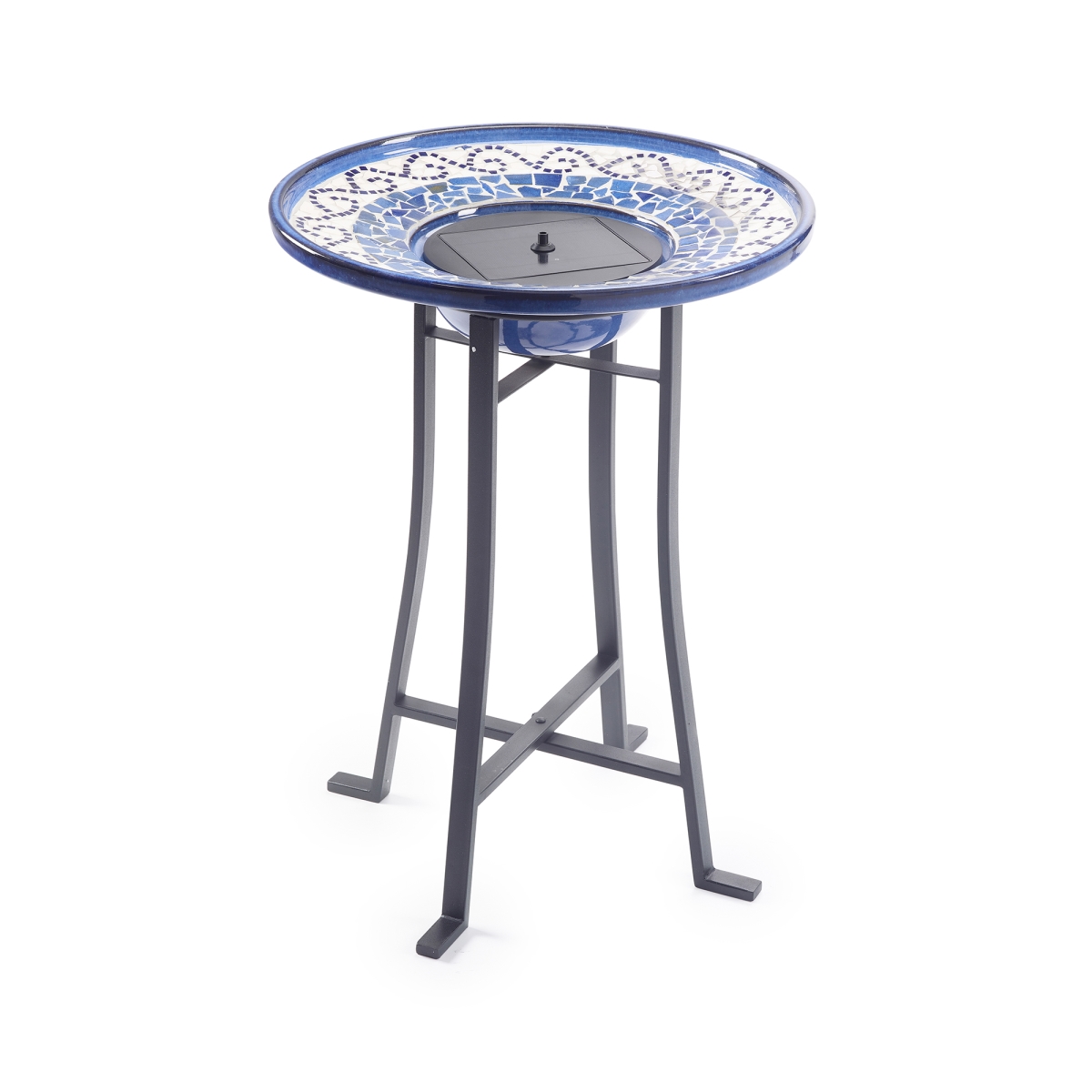 20747024 Ravenna IntelliSolar Ceramic Birdbath with Remote - Blue
