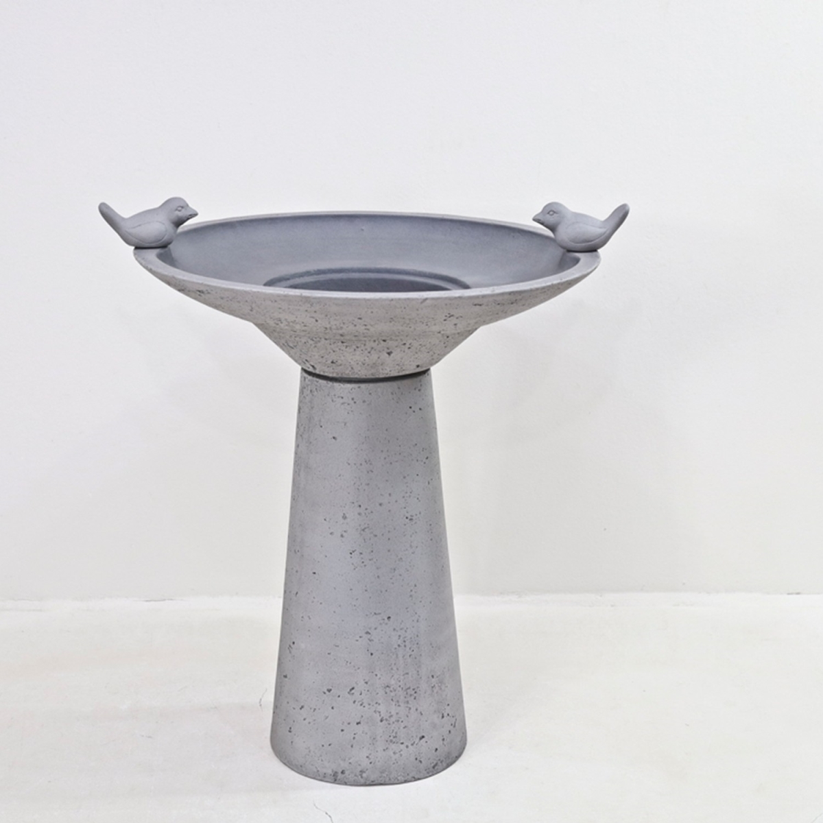 25412024 Calla IntelliSolar Light Cement Birdbath with Remote - Gray
