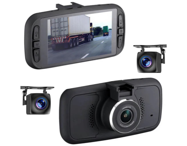 HDE-1002 2nd Gen 2K Eagle Eye 3 Cam GPS Dash Cam System - Record 3 Viewpoints Now with Wi-Fi