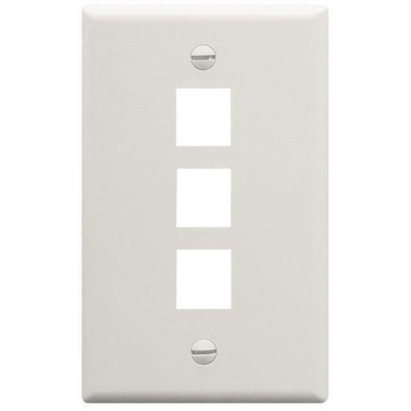 Picture of Wavenet WAV-FACE-3-WH-25PK FP03PWH-SPK Faceplate, White - Pack of 25