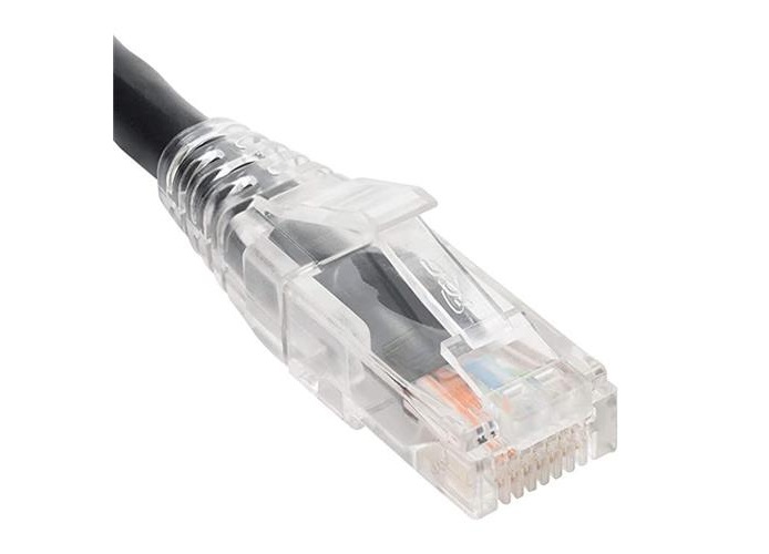 -ICPCSW07BK 7 ft. Cat 6 Patch Cord - Clear Boot & Black - Pack of 10