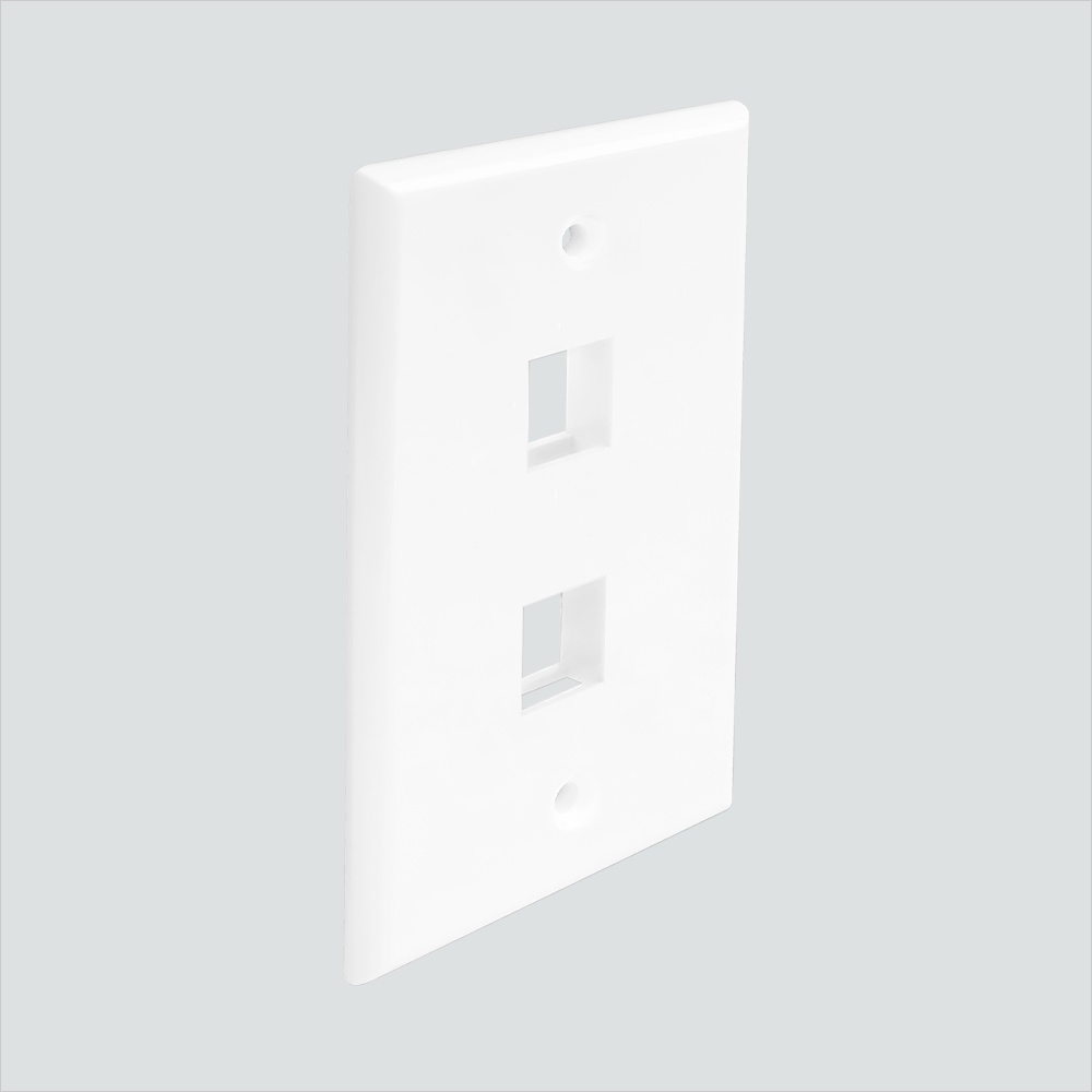 WAV-FACE-2-WH FP02PWH 2-Port Faceplate for Keystone Jacks, White