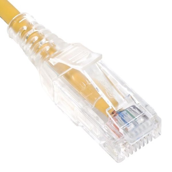 -ICPCSH01YL 1 ft. Cat 6 Slim Clear SR Patch Cord, Yellow