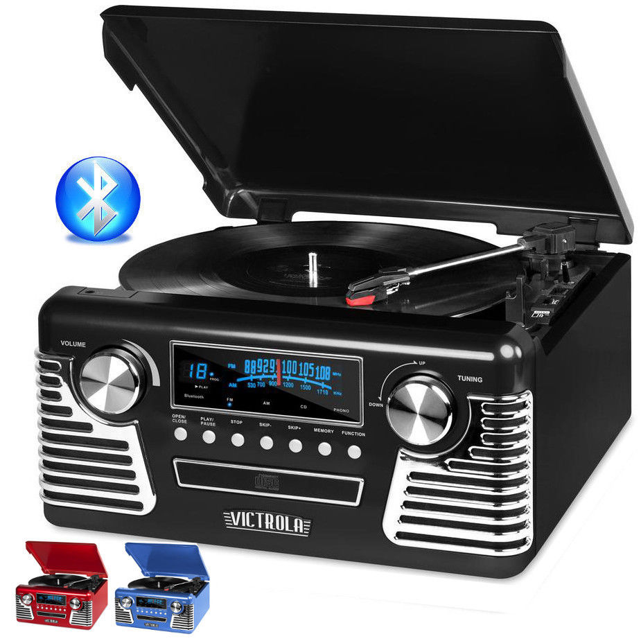 Picture of Innovative Technology INN-V50-200-BLK Bluetooth Turntable with Stereo CD Player - Black