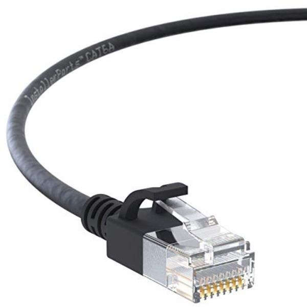 30 ft. Cat6 Patch Cord Booted Cable, Black