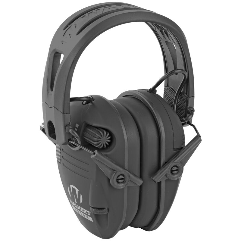Walkers Game Ear  Razor Tacti-Grip Electronic Ear Muff with 23 NRR Rubber Headband, Black