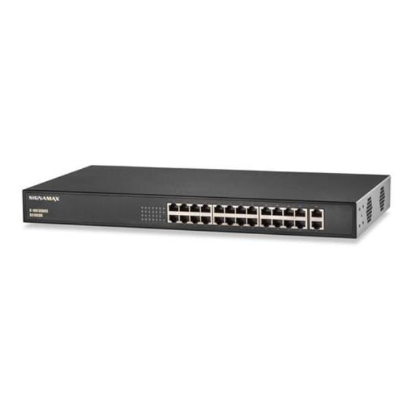 Black C-100 24 Port Fast Ethernet Poe Plus Lite Switch with 2 Gigabit Ports