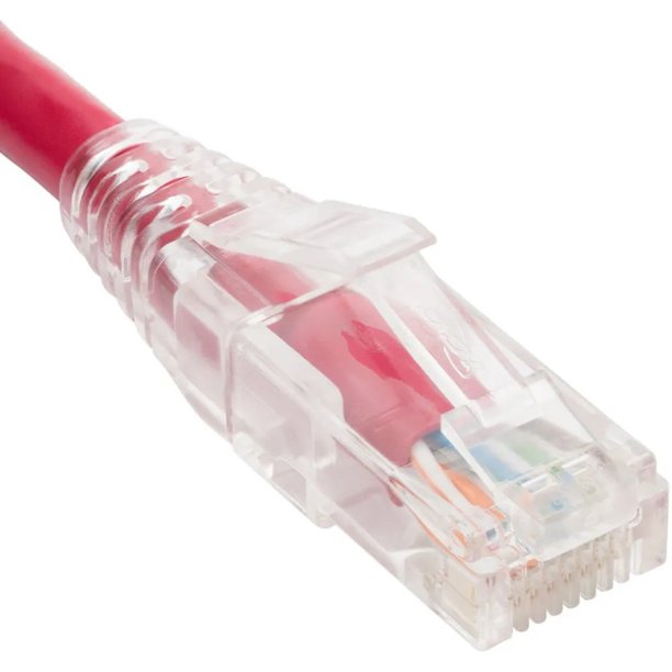 1 ft. CAT6 Clear Boot Patch Cord, Red