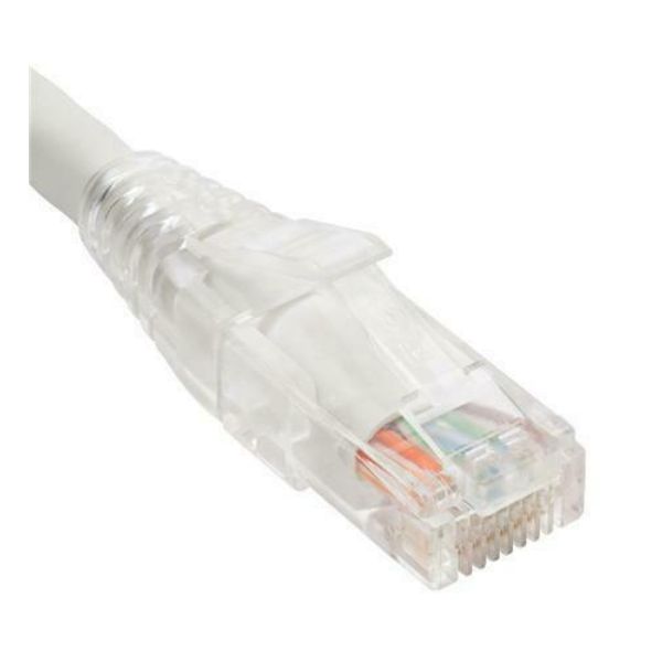 1 ft. CAT5E Clear Boot Patch Cord, White