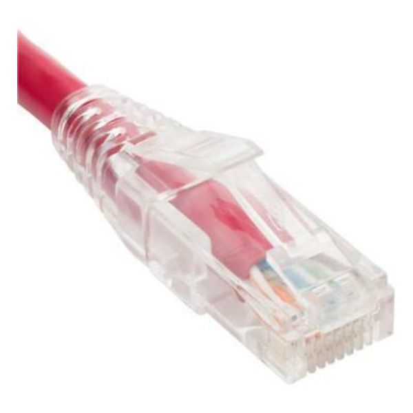 7 ft. Patch Cord Clear Boot, Red