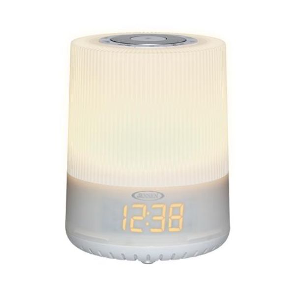 Mood Lamp Digital Dual Alarm Clock Radio, White