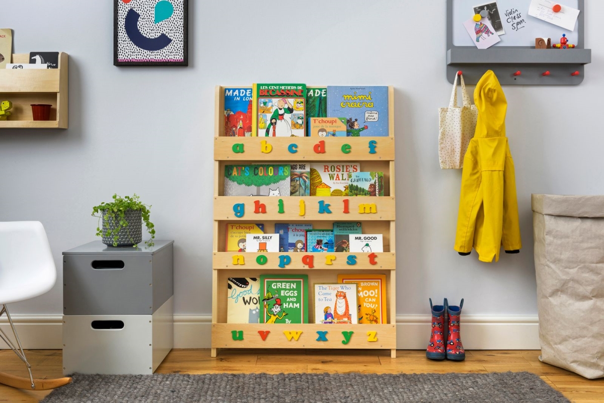 Picture of Tidy Books BC-CLCR Kids Bookshelf with Colored Alphabet&#44; Natural