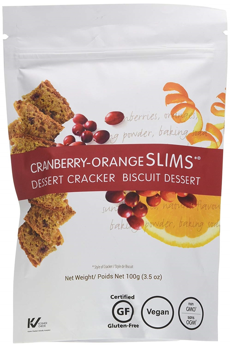 Picture of Trumps Food 916c Gluten Free Cranberry & Orange Slims Dessert Cracker - 14 per Case