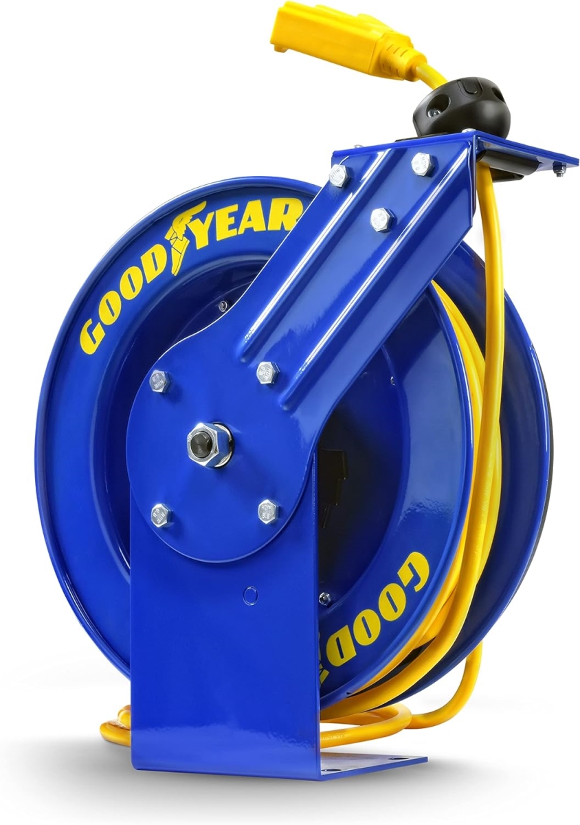 Goodyear  14AWG x 100 ft. Retractable Extension Cord Reel - Blue