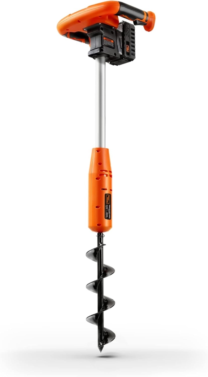 Picture of SuperHandy TRI-GUT141 Electric Earth Auger with 12 x 3 in. Bit & 20V 4AH Li-Ion Battery - Orange