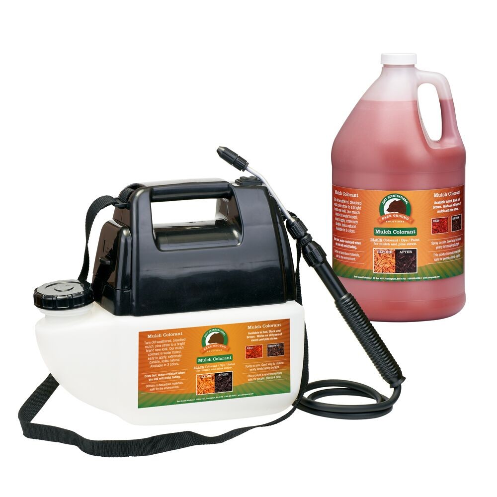 Picture of Bare Ground MCBPS-1R Just Scentsational Bark Mulch Colorant Preloaded Battery Powered Gallon Sprayer - Red