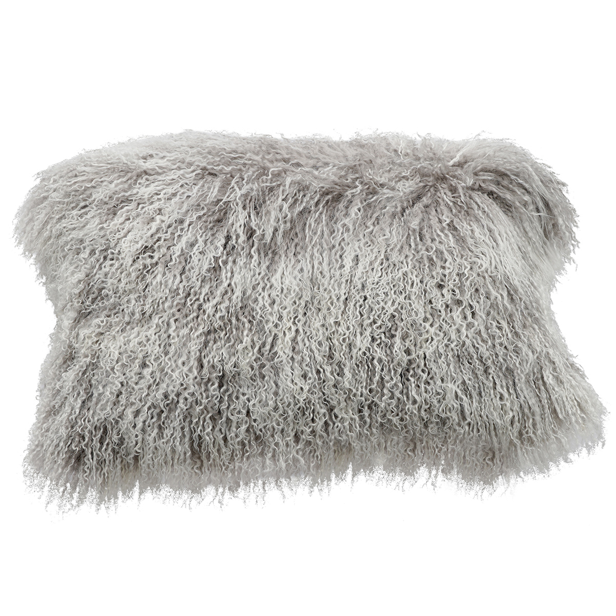 H-TIB-23-L20 12 x 20 in. No.23 Tibetan Lumbar Pillow, Ash Gray Tipped