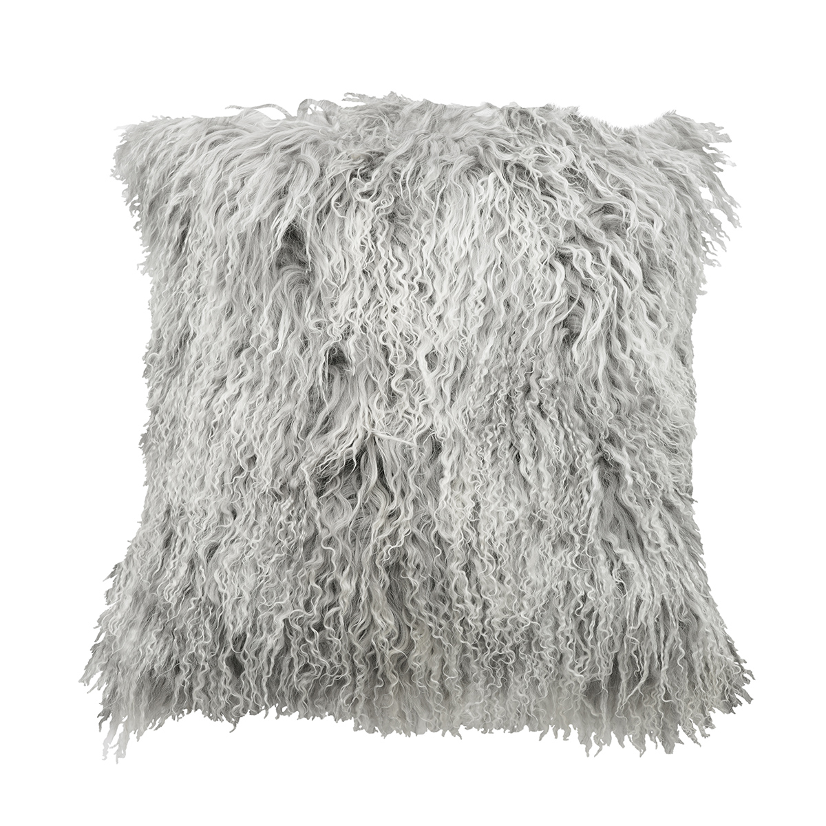 16 in. No.23 Tibetan Pillow, Ash Gray Tipped
