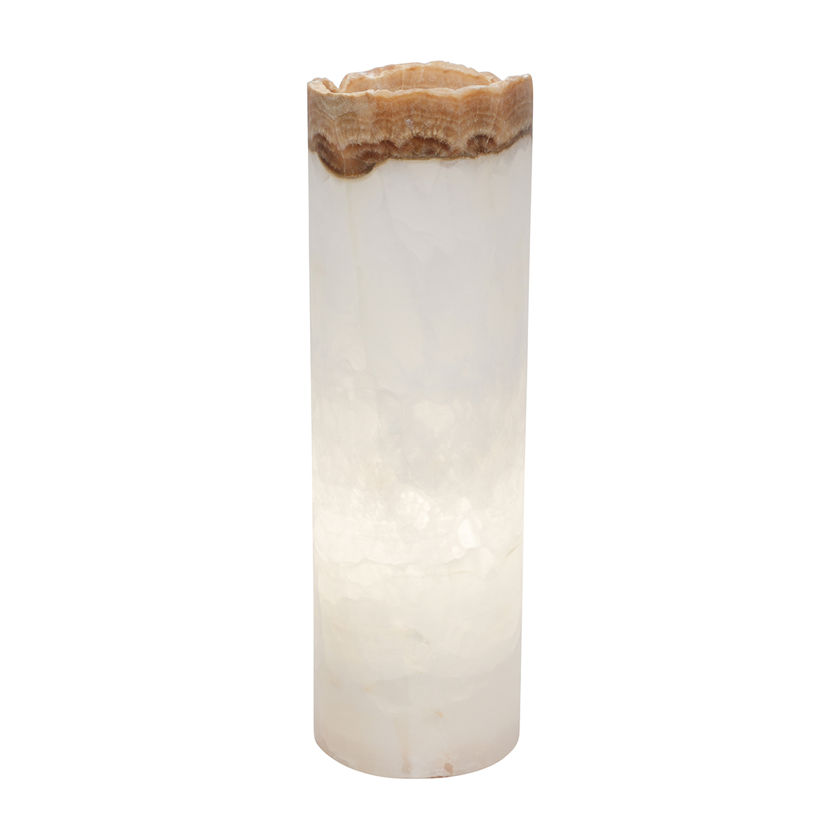 Picture of BS Trading Rug O-L-077 No.77 Cylinder Natural Edge Lamp&#44; White Ice