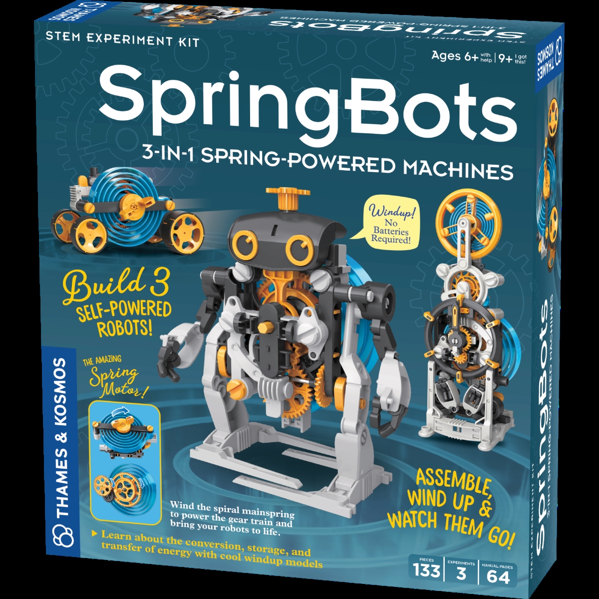 Picture of Fun & Educational Activity Kits 550038 SpringBots 3 in 1 Spring Powered Machines