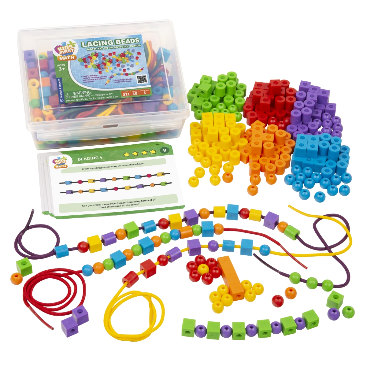 Picture of Kids First 568007 Lacing Beads Math Kit with Activity Cards