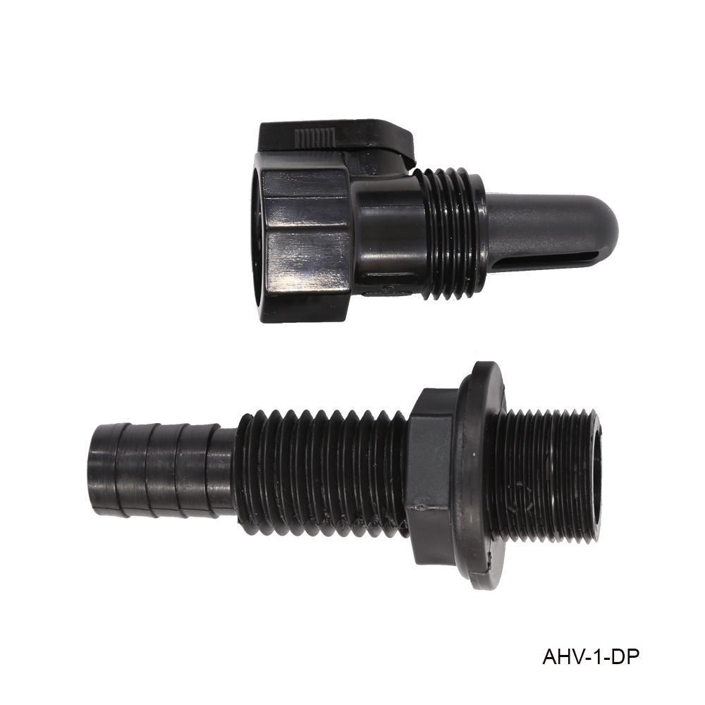 AHV-1-DP 0.75 in. Barbed Straight Aerator Head with Shut-Off Valve, Black