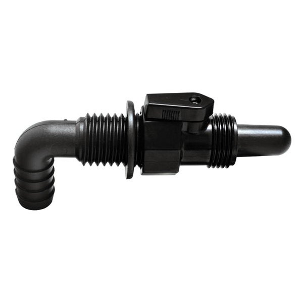0.75 in. Barbed 90 Degree Aerator Head with Shut-off Valve, Black