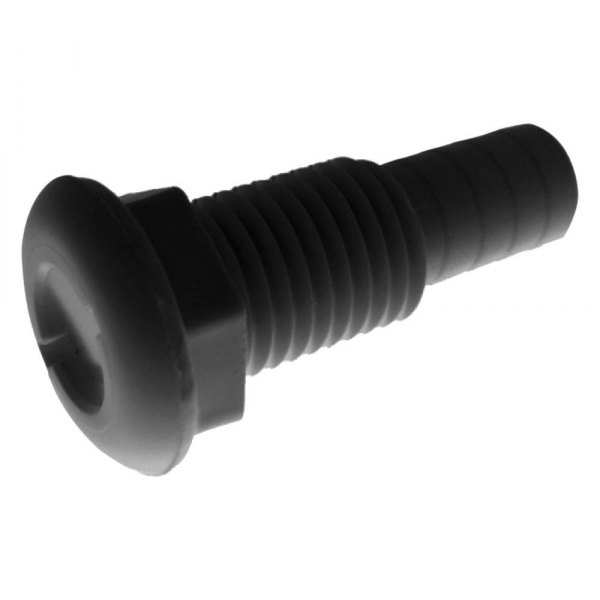 TH-1200-DP 0.13 in. Plastic Straight Barbed Thru-Hull Fitting, Black