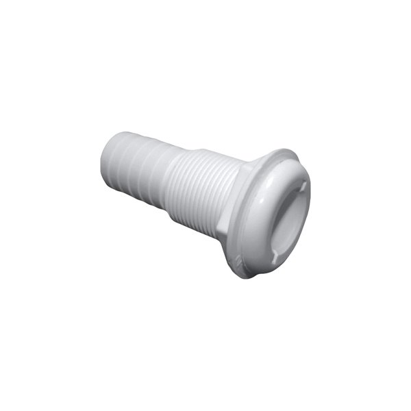 TH-1202-DP 0.13 in. Plastic Straight Barbed Thru-Hull Fitting, White