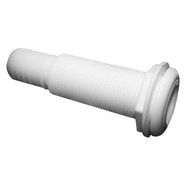 TH-1202XL-DP 1.12 in. Straight Barbed Extra Long Thru-Hull Fitting, White