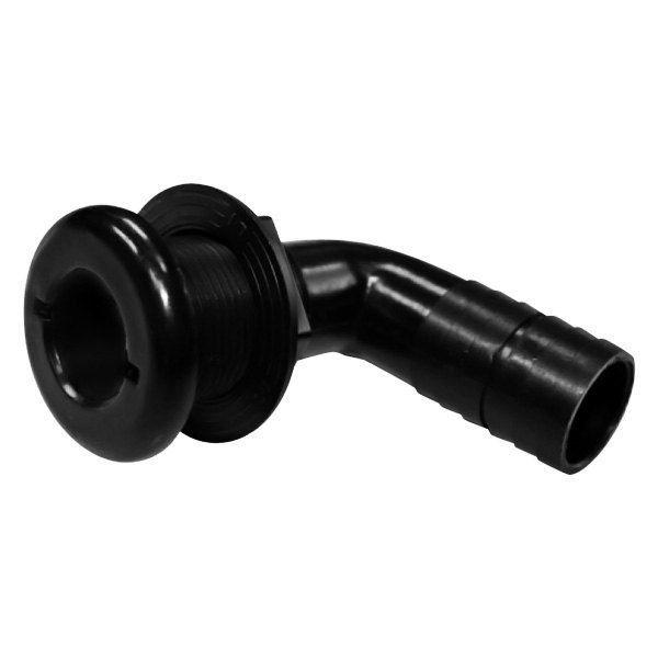 TH-1290-DP 0.13 in. 90 deg Plastic Barbed Elbow Thru-Hull Fitting, Black