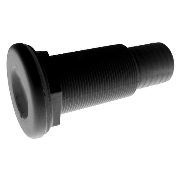 Extra Long Plastic Thru Hull Fitting - Black - 0.5 in. - Durable Design