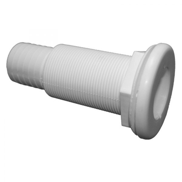 TH-1502XL-DP 0.5 in. Plastic Straight Barbed Extra Long Thru Hull Fitting, White
