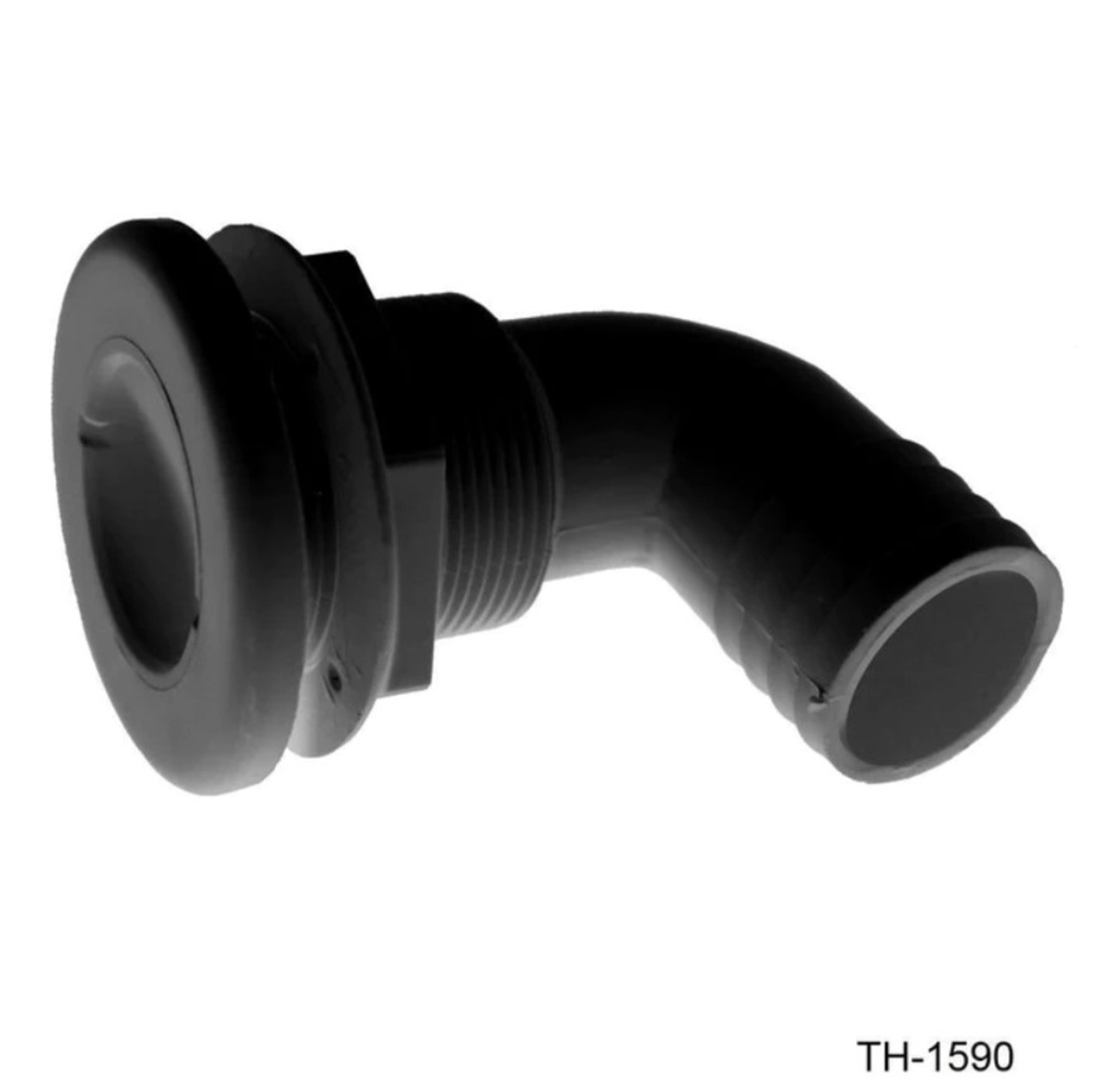 TH-1590-DP 1.5 in. 90 deg Barbed Thru-Hull Fitting, Black