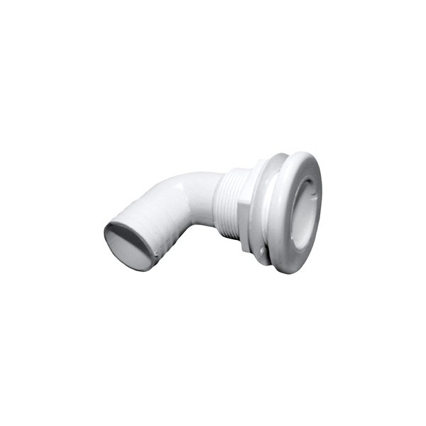 TH-1592-DP 0.5 in. 90 deg Plastic Elbow Thru-Hull Fitting, White