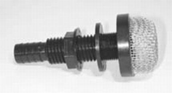 THSM-1KIT-DP 0.75 in. Straight Barbed Thru-Hull Mount with Aerator Strainer, Black