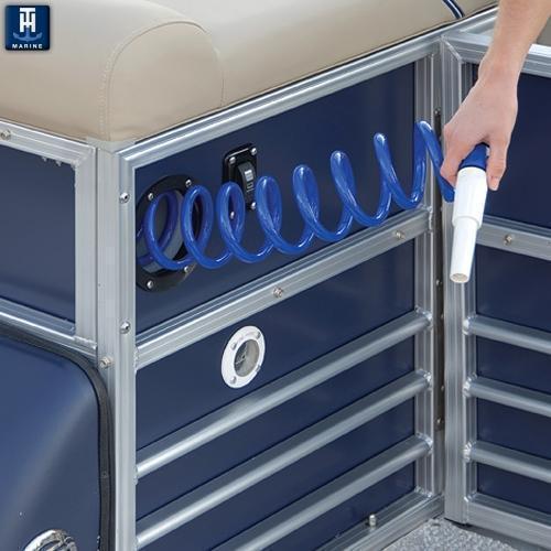 WDSB-1-B-DP Washdown Station - Black Deck Plate & Blue Hose - Pistol Nozzle