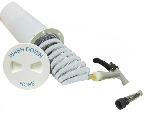 WDSW-2-B-DP Washdown Station - White Deck Plate & White Hose - Pistol Grip Nozzle