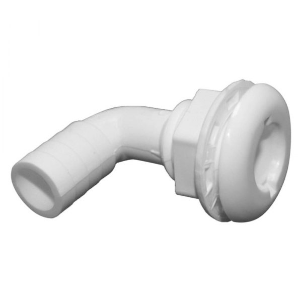 TH-7590S-DP 0.75 in. 90 deg Plastic Elbow Thru-Hull Fitting, Black