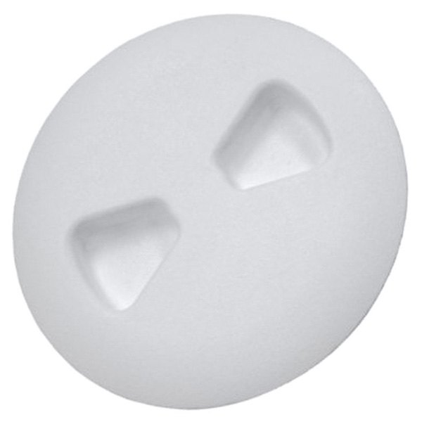 6 in. Low Profile Screw Out Textured Deck Plate with Molded Gasket, Polar White