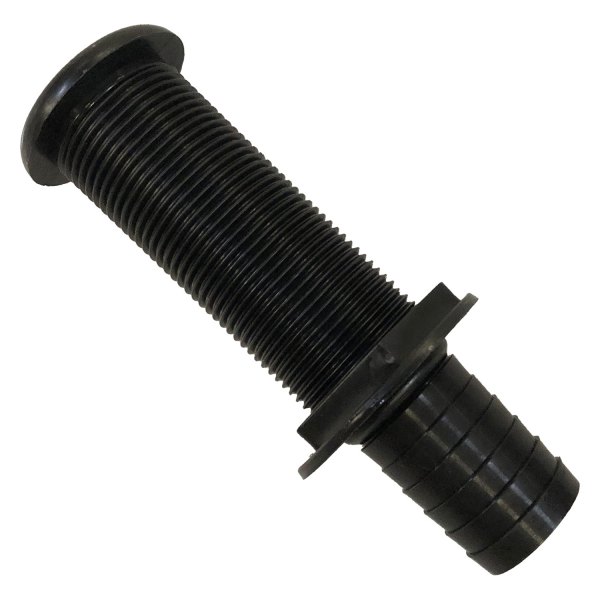 Threaded Barbed Thru-Hull - Black - 0.13 in. - Durable PVC