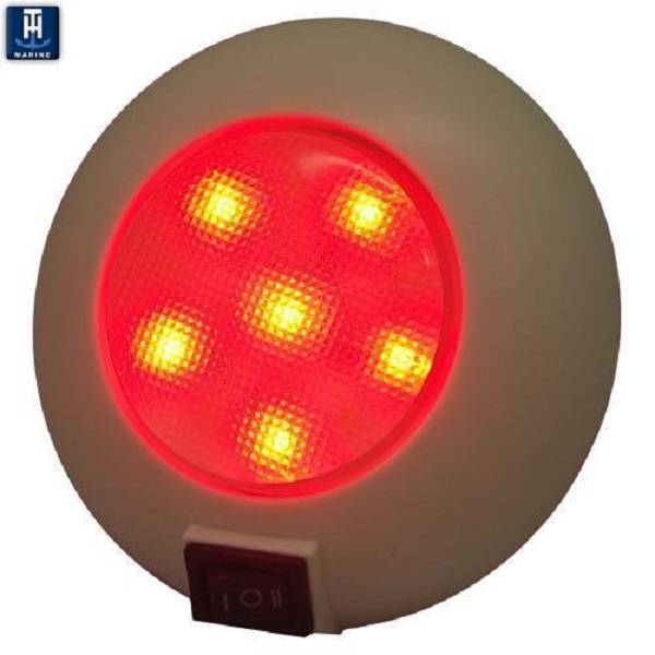4 in. Dia. LED Surface Mount Dome Light with Switch, Red