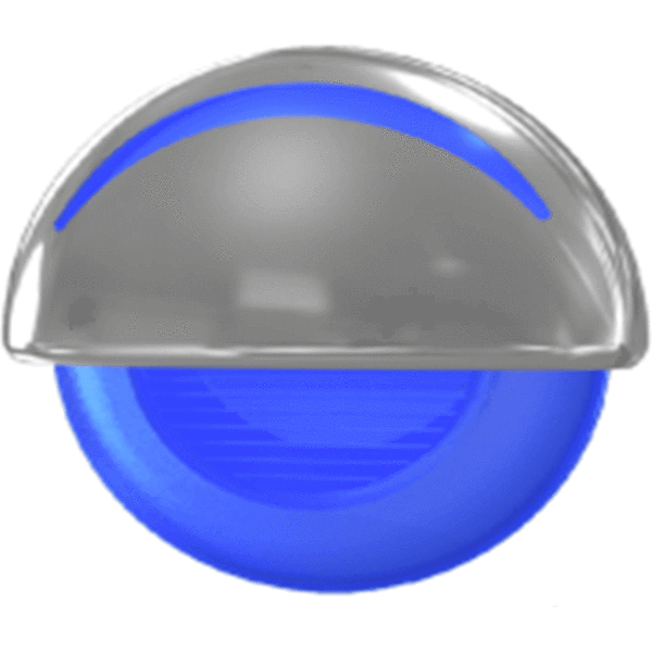 LED Round Companion Way with Slit Chrome Cover, Blue
