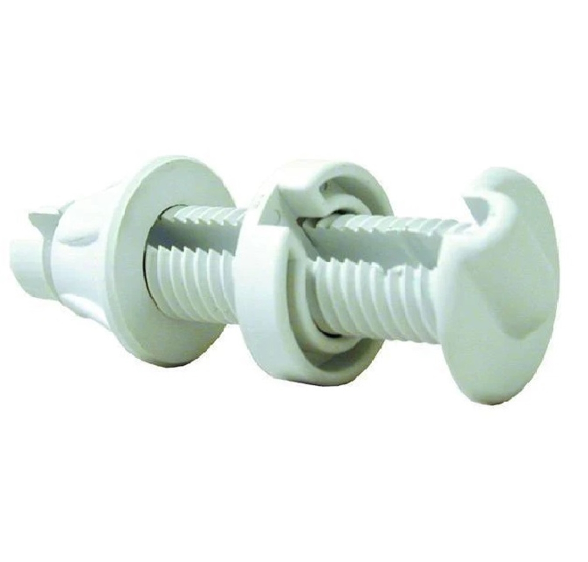 Straight Bulkhead Thru-Hull Fitting - White - Large - Durable Design