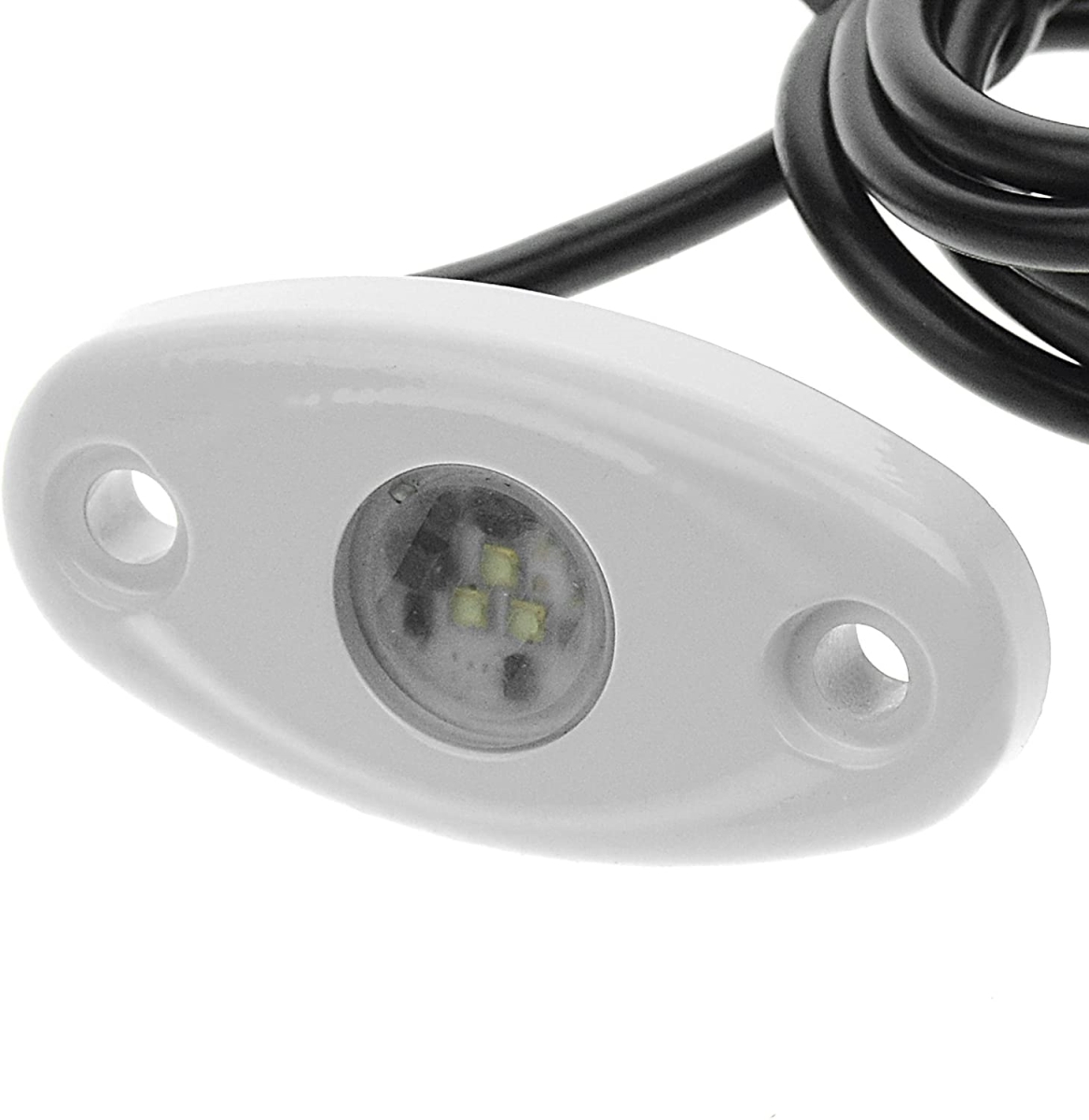 LED-33253-DP LED High Intensity Oval Courtesy Rock Light with White Housing & Blue LED