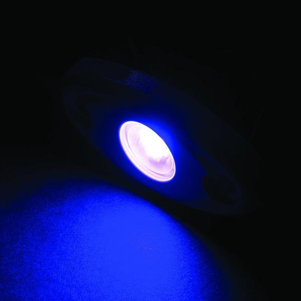 LED-33256-DP LED High Intensity Oval Courtesy Rock Light with Black Housing & Blue LED
