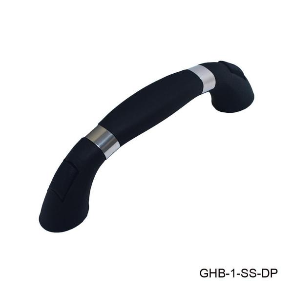 Grab Handle with Stainless Steel Rings, Black