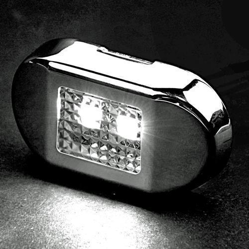LED-39254-DP HO LED Mini Accent Light with Stainless Steel Bezel, White & Black