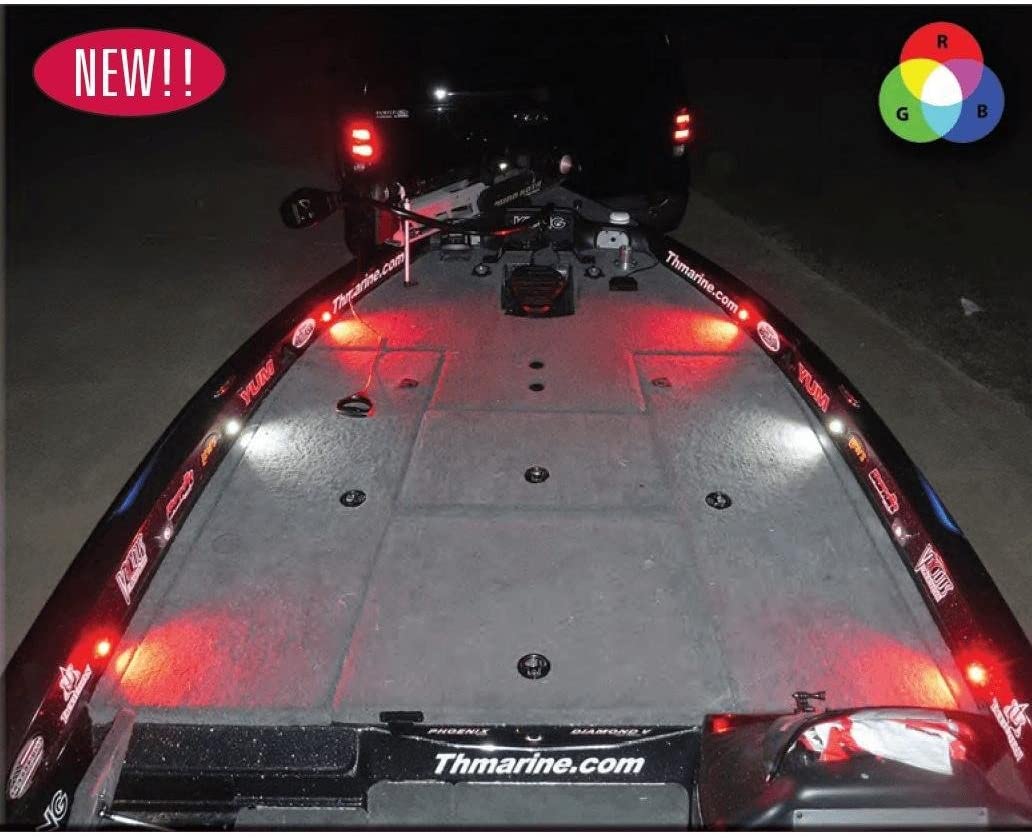 LED-RKBW-6KT-DP Oval Boat Light Kit - Black, Blue & White - Pack of 6